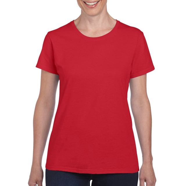 Gildan Ladies Heavy Cotton T-Shirt, M, Red