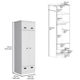 thumbnail image 4 of CoSoTower Armoire with Hinged Drawer, 2-Doors and 1-Drawer, White, 4 of 5