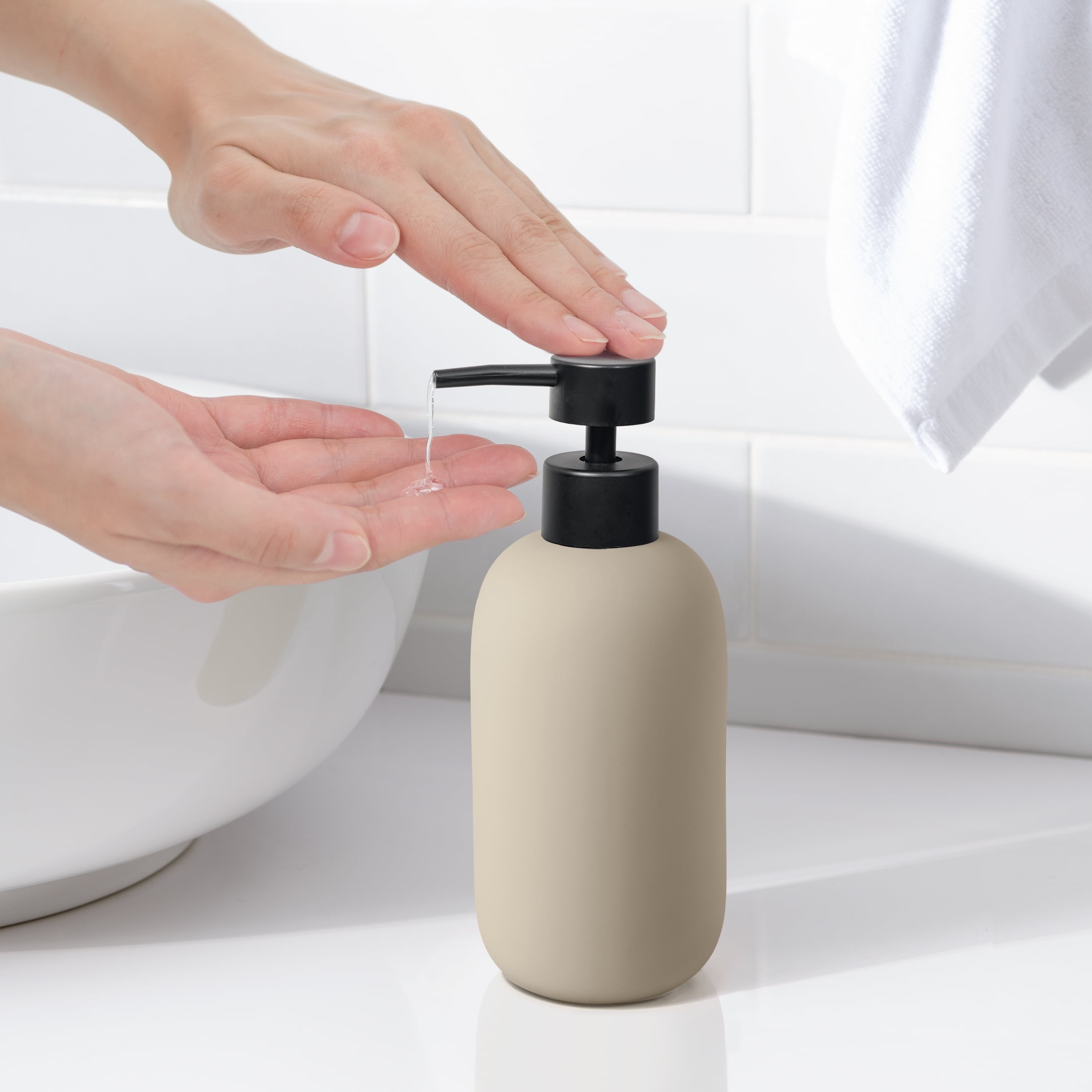 Mainstays Soft Touch Ceramic Lotion Pump Tan