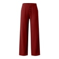 thumbnail image 5 of Yoga Pants for Women Elastic Waist Pocket Sport Wide Leg Pants Casual Solid Color Running Trousers, 5 of 7