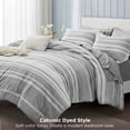 thumbnail image 3 of U by Bedsure King Comforter Set Grey, Bed in a Bag King Size Bedding 7-Pieces, Striped Bedding Set for All Seasons, 3 of 9