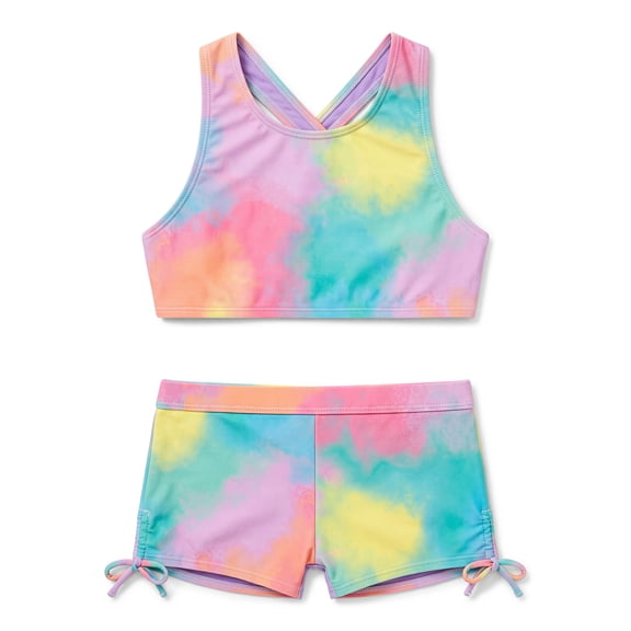 Ocean Gear Girls Two Piece Boy Leg Sporty Swim Set, Sizes 4-18