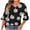 A140 Black, variant on V Neck 3/4 Sleeve Tops for Women Striped Flare Sleeves and Ruffle Hem, Vintage Summer Blouse Fashion Graphic Tees