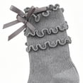 thumbnail image 4 of QSAWXQZ Girls' Lace Trim Knee High Socks Ruffle Cuff Dress Socks 5-6Years, 4 of 5