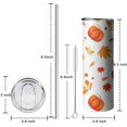 thumbnail image 5 of 20oz Fall Pumpkins and Leaves Pattern Skinny Tumblers Stainless Steel Tumbler with Lid and Straw,Vacuum Insulated Double Wall Travel Tumbler Cups with Cleaning Brush for Coffee,Tea, 5 of 6