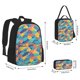 thumbnail image 2 of Easygdp Colorful Fish 1 Mochila para Niños y Niñas con Set de Caja de Almuerzo y Estuche para Lápices 3 en 1, Mochila Escolar Estampada para Adolescentes, 2 of 7