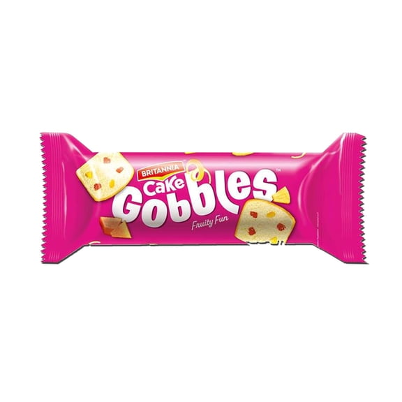 Britannia Cake Gobbles Fruity Fun Cake Bar, 90g (3.17 oz) – Soft Fruit Cake Snack, Individually Wrapped Treat