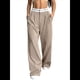 thumbnail image 2 of Pantalones Anchos de Cintura Alta para Mujer, para y Otoño. Pantalones Informales de Trabajo y Negocios. Caqui M, 2 of 9