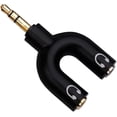 thumbnail image 1 of Genérico wefenad Adaptr Divisor de Audio para Auriculares de 3,5 mm Macho a 3,5 mm Hembra (Doble) para teléfonos. Color: Negro., 1 of 3