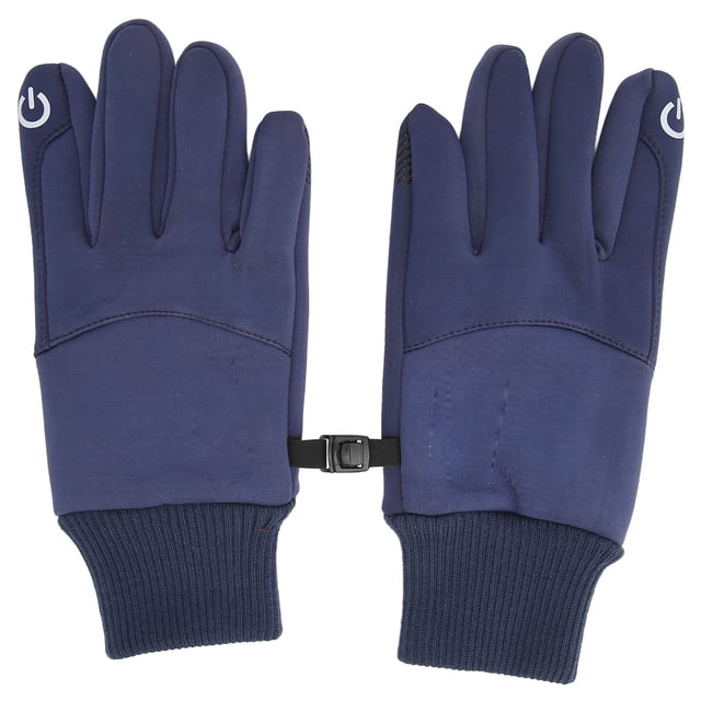 Guante impermeable a prueba de viento y cálido, resistente al deslizamiento, pantalla táctil para dedos, guante de ciclismo para exteriores, color azul, L