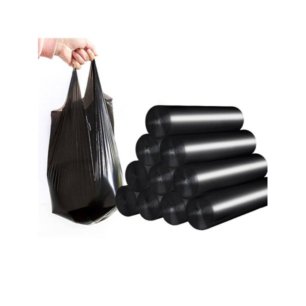 1roll Plain Trash Bag Black PE Large Thick Disposable Garbage Bag For Household Black
