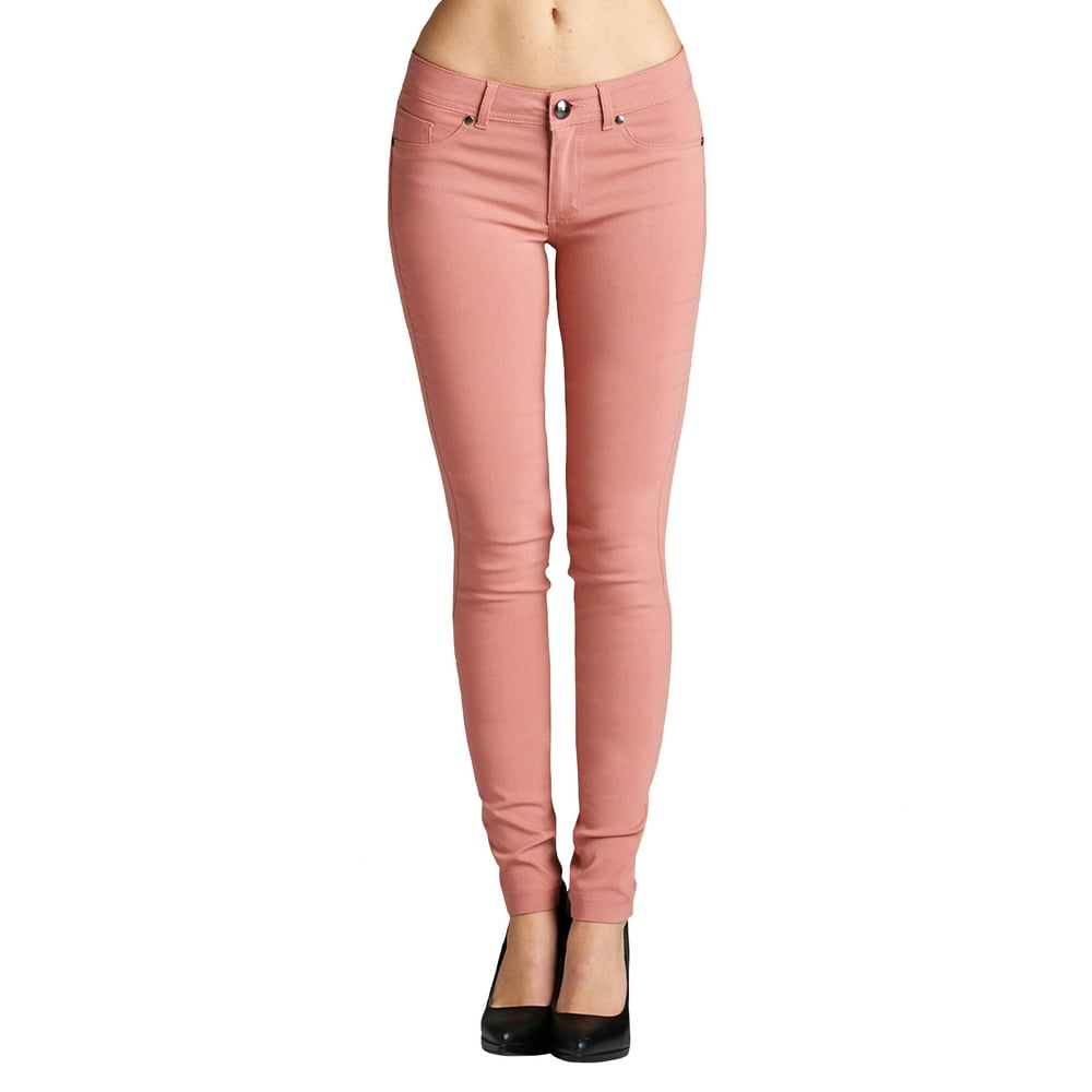 SNJ - Women's Basic Stretch Spandex Solid Color Comfy Skinny Jeggings Pants-Plus Size Available