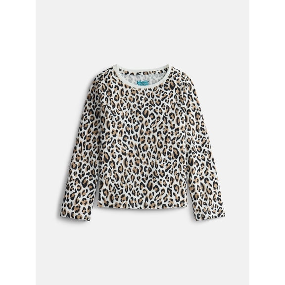 Wonder Nation Girls Kid Tough Tee with Long Sleeves, Sizes 4-18 & Plus