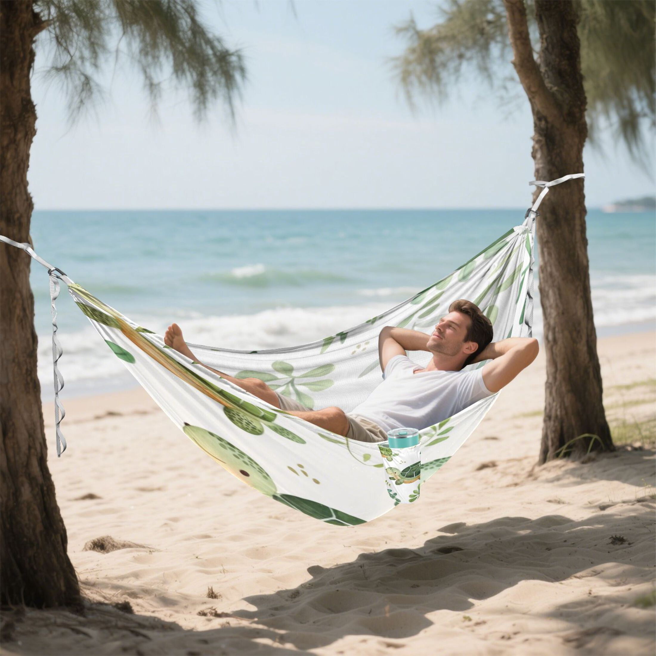 Hammock Camping Hammock Nylon Portable Hammock Travel Camping Hammock Green Cartoon Turtle