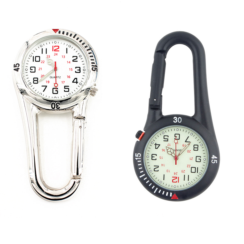 Luminous Dial ClipOn Carabiner Watch Climbing Hanging Watch Clock