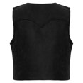 thumbnail image 2 of Alvivi Kids Boys Western Cowboy Dress Up Vest Halloween Cosplay Party Waistcoat 6-16 Black 14, 2 of 5