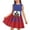 A-Blue506, variant on Bobifish Big Girls Dress Round Neck Sleeveless Skater Dress Waist A-Line Donut Dessert Printed Sundress