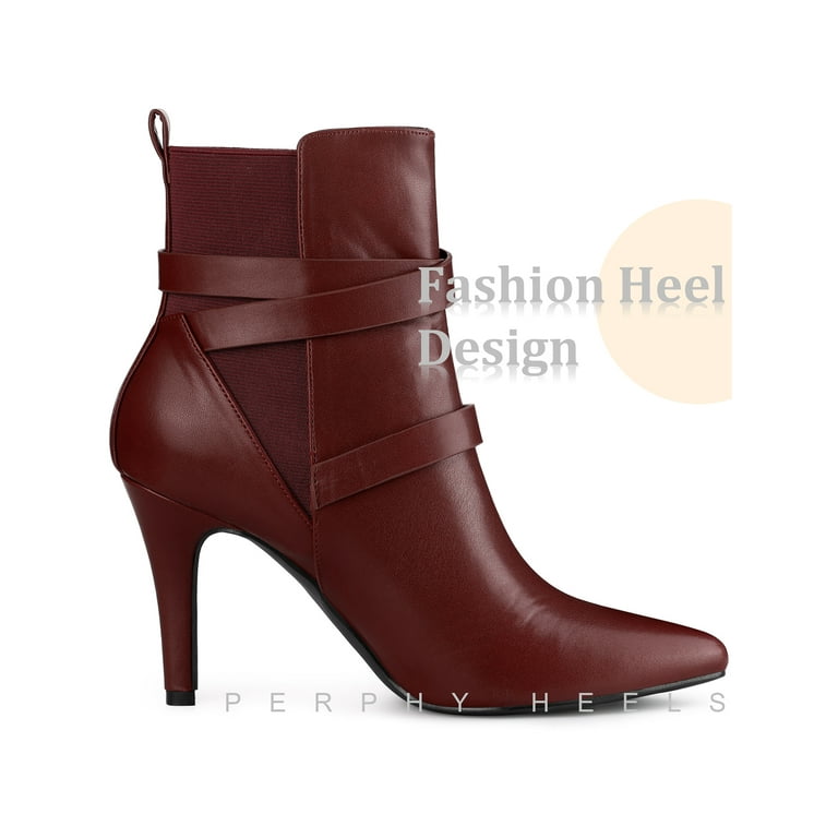 brown stiletto ankle boots
