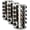 Classic, variant on 20 Jar Revolving Countertop Spice Rack with Spices Included Polished Stainless Steel with Black Caps