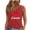 #0027-Red, variant on Red Maple Leaf Summer Women's V-Neck T-Shirt Loose Fit Independent Day Theme Shirt for Women