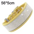 thumbnail image 2 of Collar reflexivo ajustable durable del animal doméstico del collar de perro grande del diamante artificial del cuero brillante del terciopelo, 2 of 5
