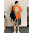 thumbnail image 5 of Conjuntos de gimnasio para hombre, ropa deportiva con estampado gráfico de algodón, conjunto de dos piezas moderno, camisetas, pantalones cortos, trajes para hombre, ropa de estilo coreano esencial, 5 of 5