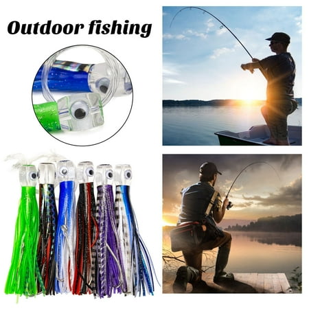 Sportteer Octopus Soft Bait High Carbon Steel Fishhook Octopus Soft Bait 3D Eyes Realistic Shape Trolling Skirt High Strength Tuna Lures