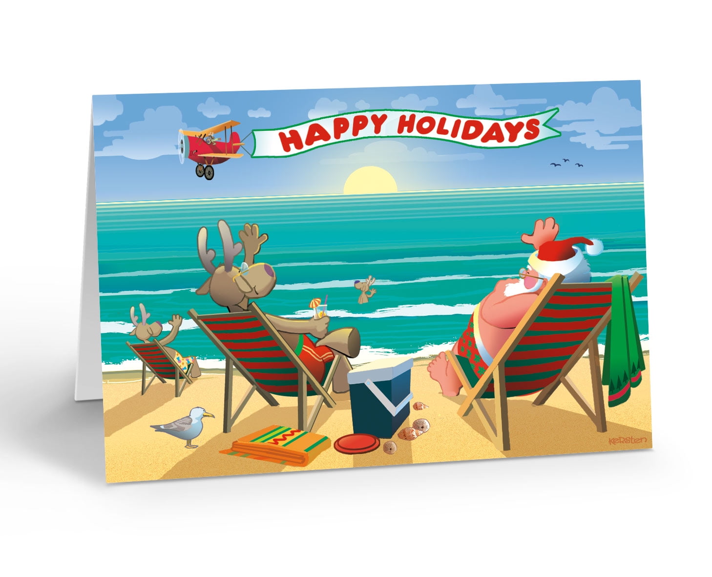 Beachside Enjoyment Christmas Cards