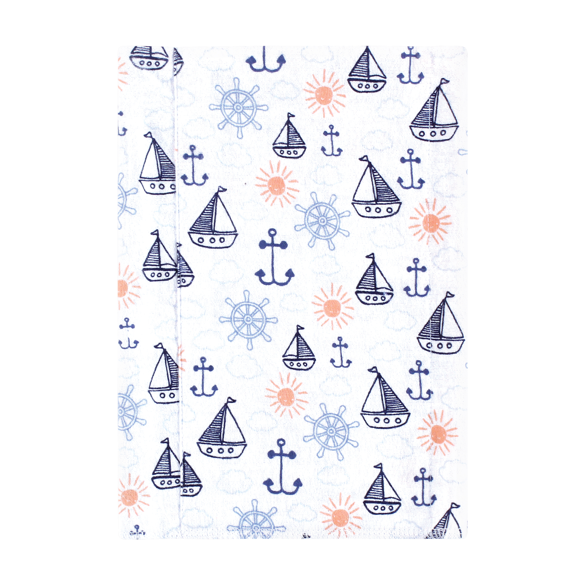 Hudson Baby Cotton Flannel Burp Cloths 4-Pack, Sunshine And Sailboats, One Size