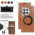 thumbnail image 2 of For Magsafe Case for OnePlus 12 10 Pro Magnetic Flip Leather Phone Case for OnePlus 9 10 Pro Wireless Charger Card Wallet Cover (Brown,For OnePlus 9 Pro), 2 of 7