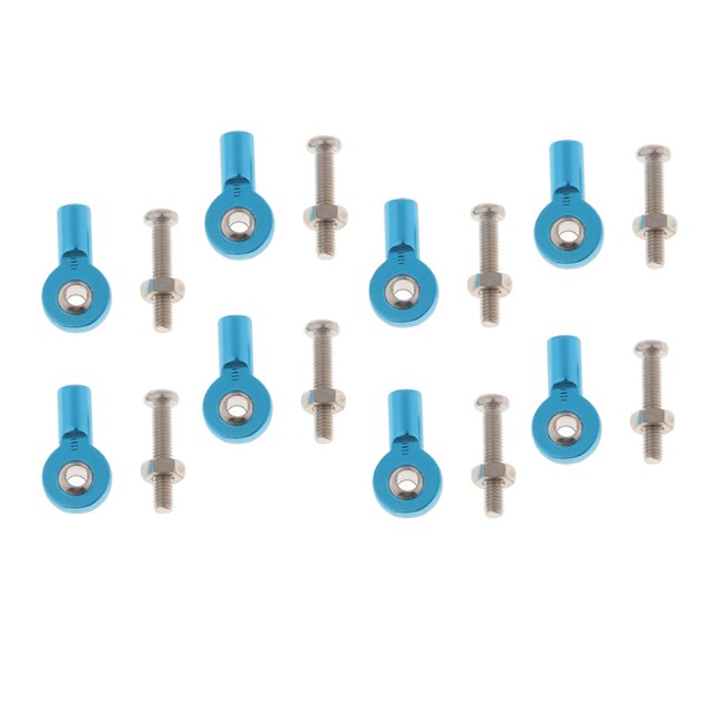 8pcs Rod Joint Sunnimix para 1/10 RC Car Truck Crawler Azul Cabeza de bola de metal M3