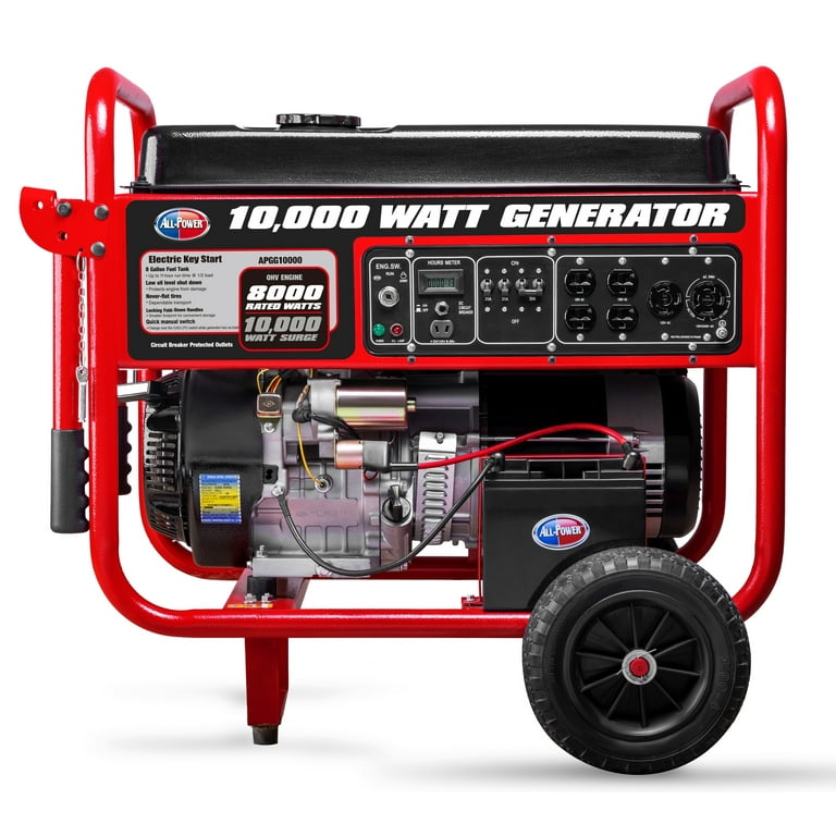 All Power 10000 Watt Generator APGG10000, 10000W Gas Portable Generator  with Electric Start for Home Emergency Power Backup, RV Standby, Storm  Hurricane Damage Restoration, EPA Certified 