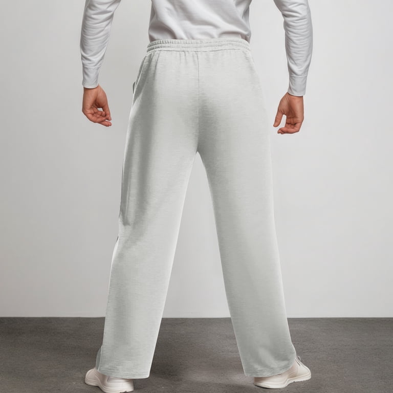 Men's Baggy Sweatpants with Elastic Drawstring Waist, Wide-Leg