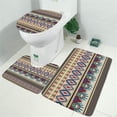 thumbnail image 2 of Blue Boho Tribal Masks and Diamonds Pattern Bathroom Rugs Sets 3 Piece,Toilet Cover Set,Absorbent Non Slip Bathroom Mats Sets with U-Shaped Contour Rug Toilet Rug Set, 2 of 5