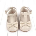 thumbnail image 6 of Meresysid Toddler Infant Kids Newborn Summer New Baby Everything Casual Breathable Cute Bow Buckle Rubber Sole Non-slip Soft Soled Baby Leather Shoes Beige, 6 of 9