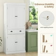 thumbnail image 6 of Gymax 72'' Kitchen Pantry Storage Cabinet Tall Freestanding Cupboard w/ 4 Doors Large Drawer White, 6 of 8