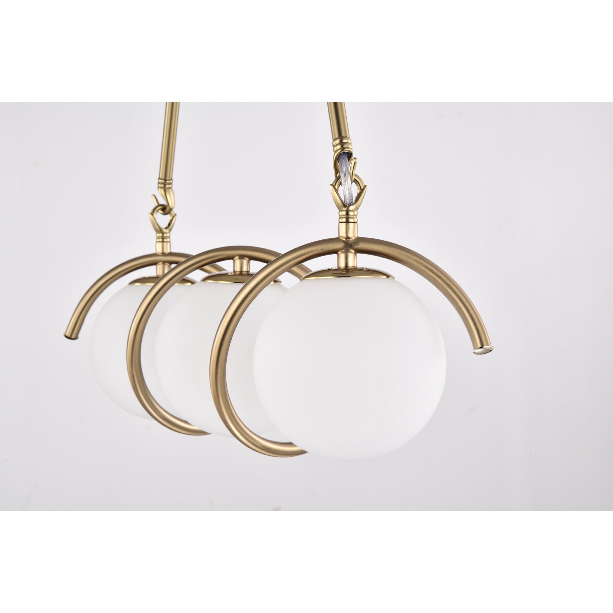 Willow 20 in. 3-Light Indoor Brass Finish Chandelier with Light Kit