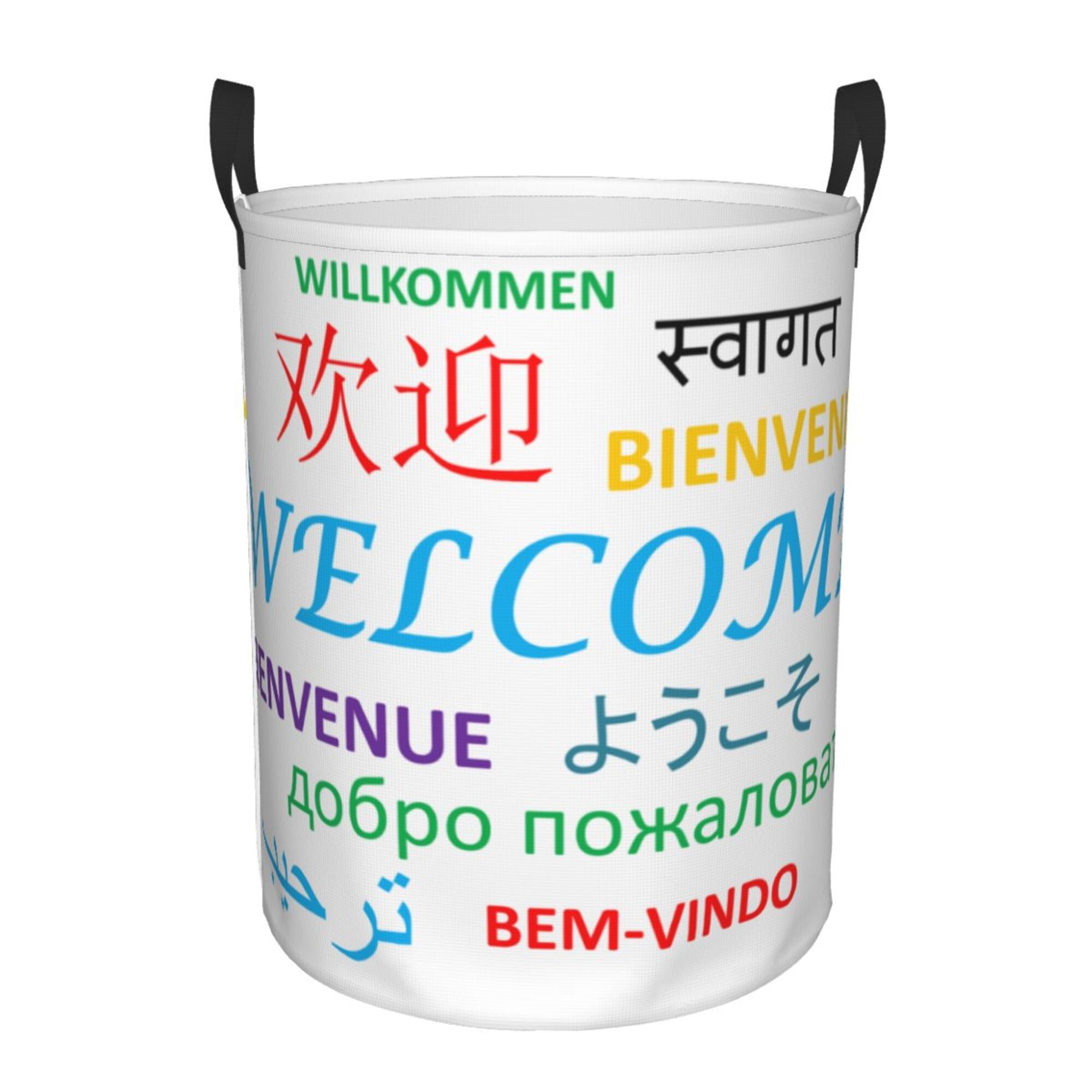 Language Words Laundry Basket Organizer Collapsible Dirty