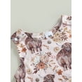 thumbnail image 4 of Western Baby Girl Clothes Cow Floral Print Sleeveless Romper Jumpsuit One Piece Bodysuit Summer Clothes, 4 of 8
