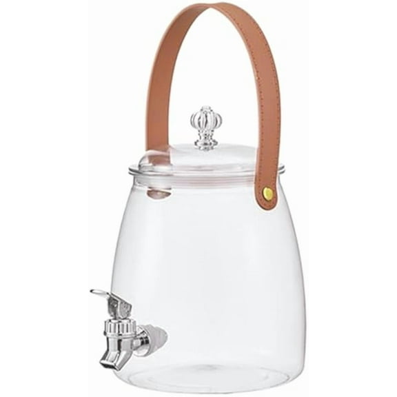 Water Container with Spigot - Beverage Tea Dispenser for Fridge - Food Grade Large Capacity Tea Pitcher Juice Jugs for Travel Picnic Party Outdoor Kitchen Camping Home Table(5L)