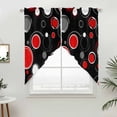 thumbnail image 5 of Abstract Black Kitchen Window Curtains, Swag Curtains Valance for Bedroom Living Room Bathroom, Modern Geometric Red Grey White Circle Rod Pocket Window Curtain Block Drapes 2 Panels 36"x45", 5 of 9