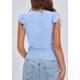 thumbnail image 2 of Remera PRETTYGARDEN Mujer Cuello en V Sin Mangas con Volados XL Celeste, 2 of 8