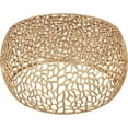 thumbnail image 3 of Maklaine Scrollwork Modern Solid Aluminum Coffee Table in Rich Gold, 3 of 5