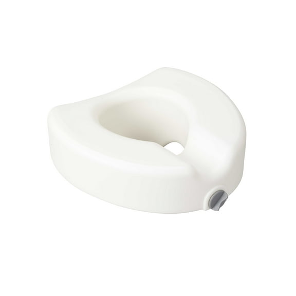 Drive Medical Premium Plastic Raised Toilet Seat with Lock, White, 4.5" Height, for Elongated Toilets, weight up to 300 lbs