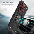 thumbnail image 6 of FIEWESEY for iPhone 15 Case,for iPhone 15 Pro Case,for iPhone 15 Plus Case,for iPhone 15 Pro Max Case,Military Grade Shockproof Hard Back Ring Stand Armor Case for iPhone 15 Pro(Black), 6 of 7