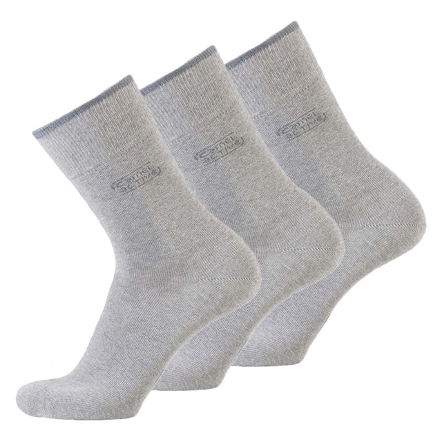 camel active Calcetines para hombre, paquete de 3 - Calcetines básicos, algodón orgánico Gris jaspeado 43-46