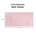 thumbnail image 5 of Casa Lino 4Pc Premium Bath Towels (54" x 27") - 100% Cotton, 400GSM, Ultra Soft & Absorbent (Blush), 5 of 6