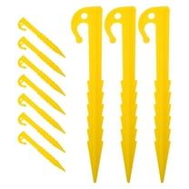 MLINS Heavy Duty Plastic Tent Stakes with Serrated Edges for Secure Windproof Fixation Yellow