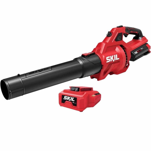 SKIL PWR CORE Brushless 40V 460 CFM 120 MPH Leaf Blower, 2.0Ah Battery and Charger, BL0460C-11