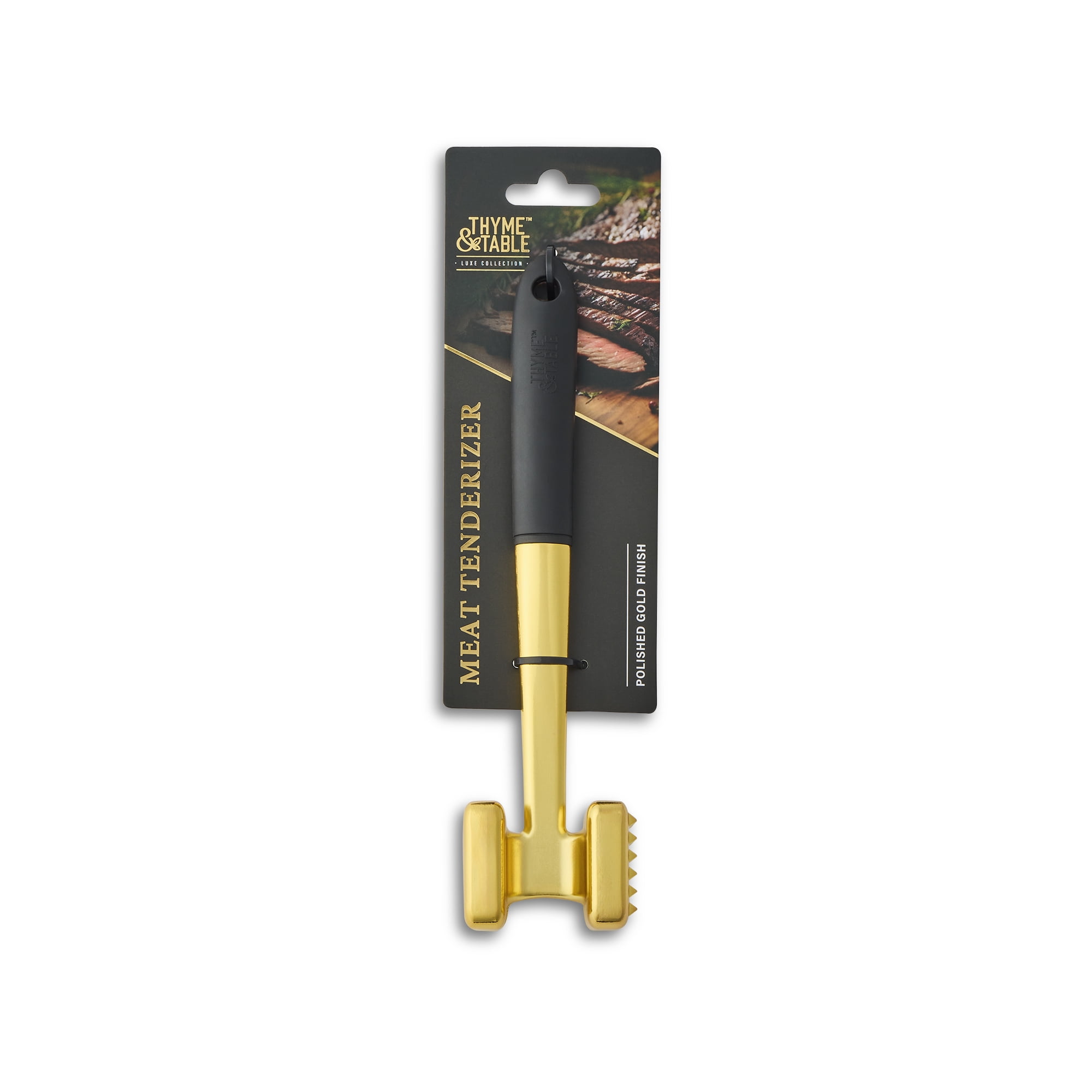 Thyme & Table Stainless Steel Meat Tenderizer in Polished Gold Finish